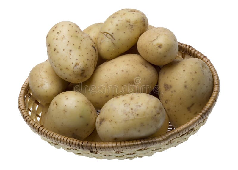 Potatoes On The Wicker Basket Picture. Image 4120490