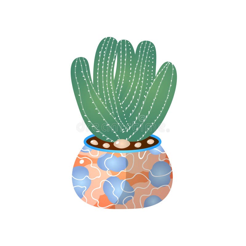 Pote verde del cactus en el hogar para la decoración interior del sitio libre illustration Pote verde del cactus en el hogar para la decoración interior del sitio libre illustration