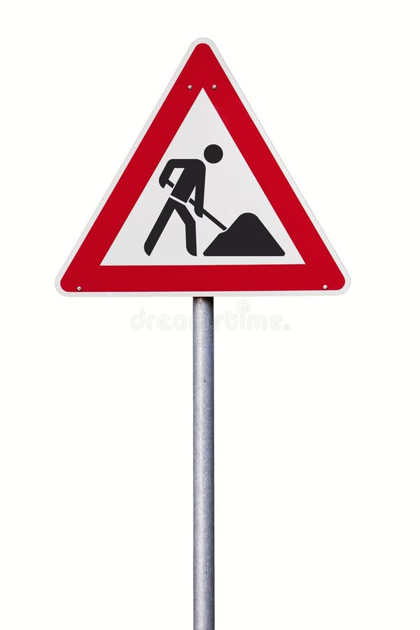 Poteau de signalisation de courses sur route en avant d'isolement image libre de droits Poteau de signalisation de courses sur route en avant d'isolement image libre de droits