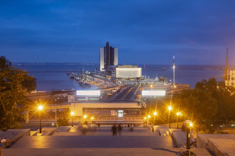 Potemkin Stairs and pier in Odessa