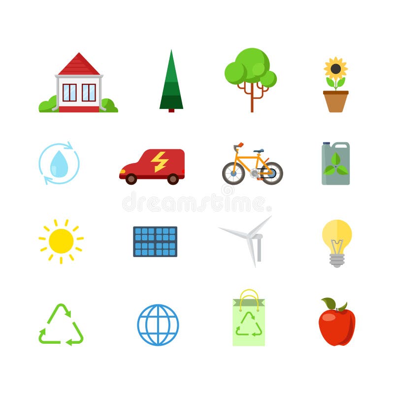 Potere piano dell'energia alternativa di verde di eco delle icone di app del sito Web illustrazione vettoriale Potere piano dell'energia alternativa di verde di eco delle icone di app del sito Web illustrazione vettoriale
