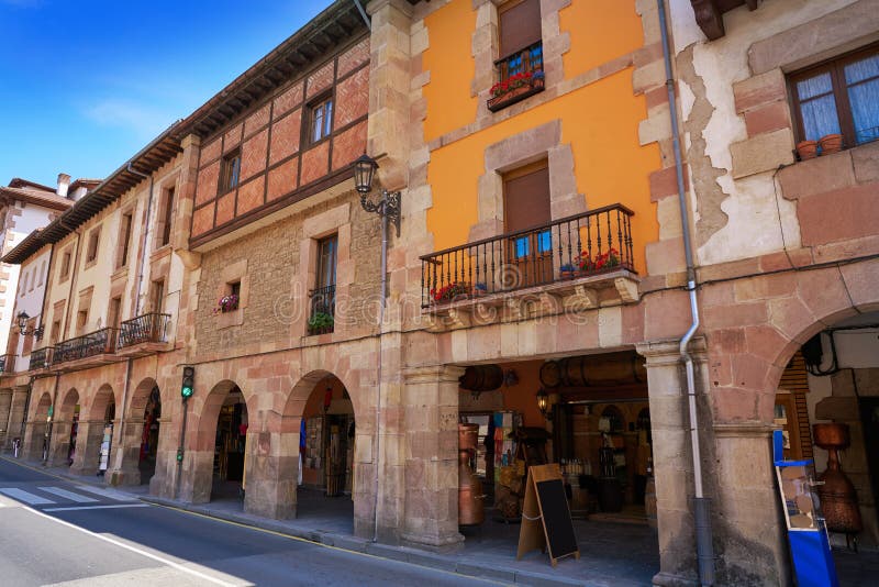 Potes village facades in Cantabria Spain royalty free stock photography