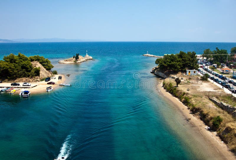 Potidea sea Channel, Chalkidiki, Greece