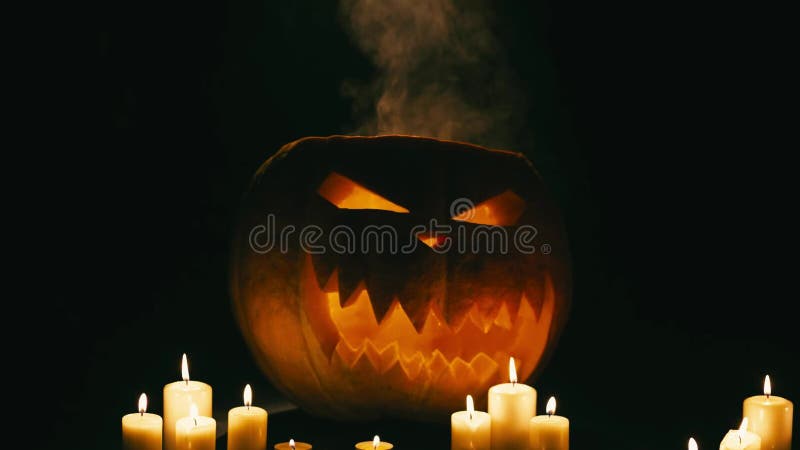 Potiron de Helloween avec des bougies