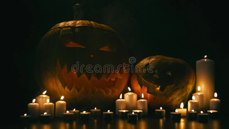 Potiron de Helloween avec des bougies