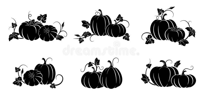 Potiron Placez des silhouettes de différents potirons Illustration de vecteur illustration de vecteur Potiron Placez des silhouettes de différents potirons Illustration de vecteur illustration de vecteur
