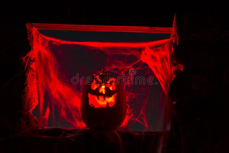 Potirons de Halloween de Lit de bougie images libres de droits Potirons de Halloween de Lit de bougie images libres de droits