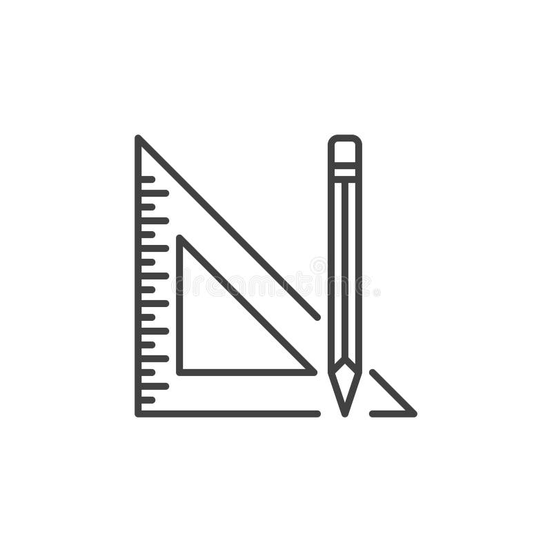 Potlood met pictogram van het het overzichtsconcept van de Driehoeksheerser het vector royalty-vrije illustratie Potlood met pictogram van het het overzichtsconcept van de Driehoeksheerser het vector royalty-vrije illustratie
