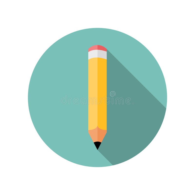 Potlood vlak pictogram vector illustratie Potlood vlak pictogram vector illustratie