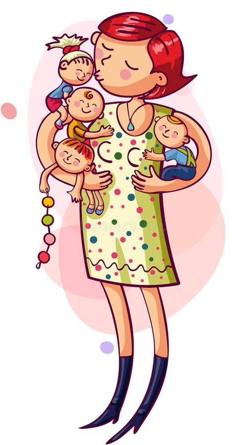 Matka z dzieciakami royalty ilustracja Matka z dzieciakami royalty ilustracja