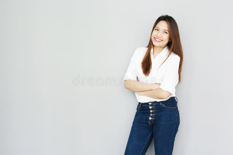 Asian Girl White T Shirt Isolated: Over 616 Royalty-Free