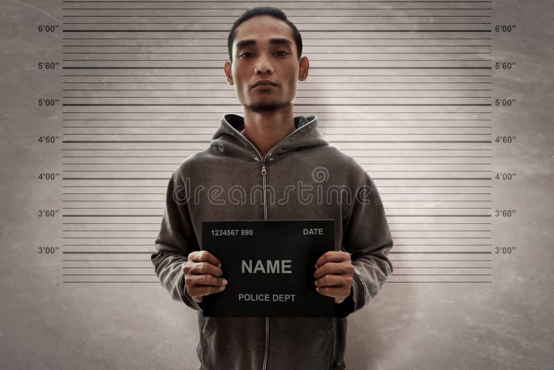 Potrait mężczyzna mugshot przestępca fotografia royalty free Potrait mężczyzna mugshot przestępca fotografia royalty free