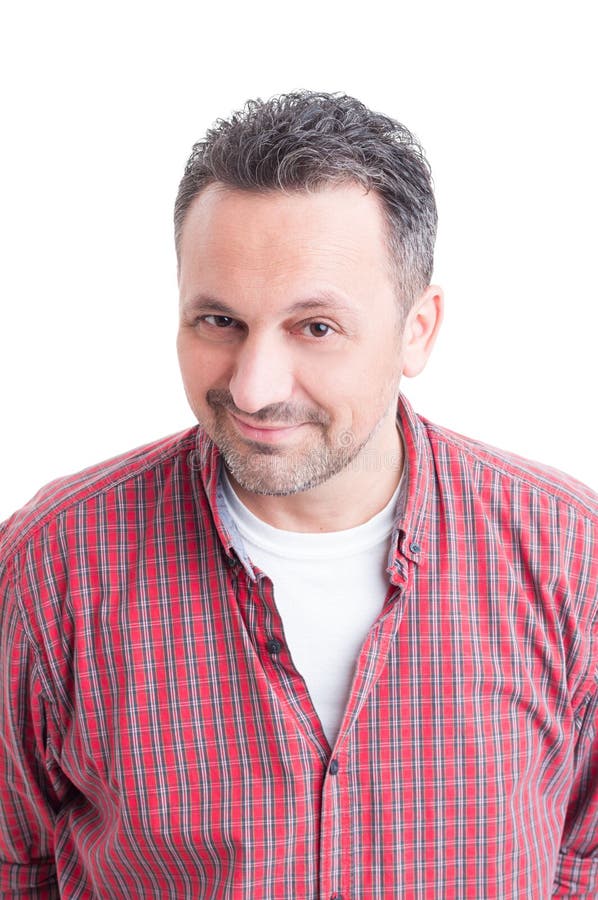 Potrait przystojny mężczyzna z życzliwą twarzą zdjęcie stock Potrait przystojny mężczyzna z życzliwą twarzą zdjęcie stock