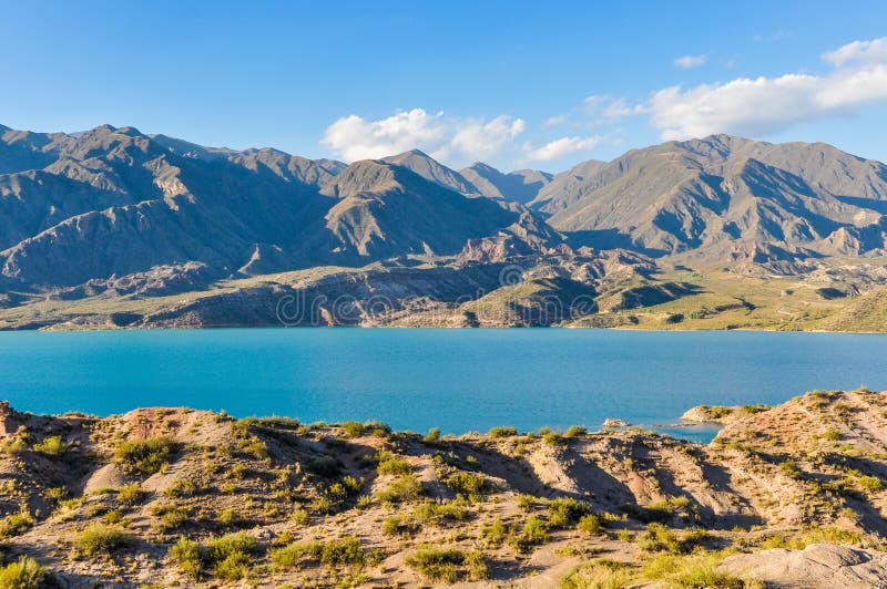 Potrerillos Dam, Mendoza, Argentina Stock Photo - Image of water, green