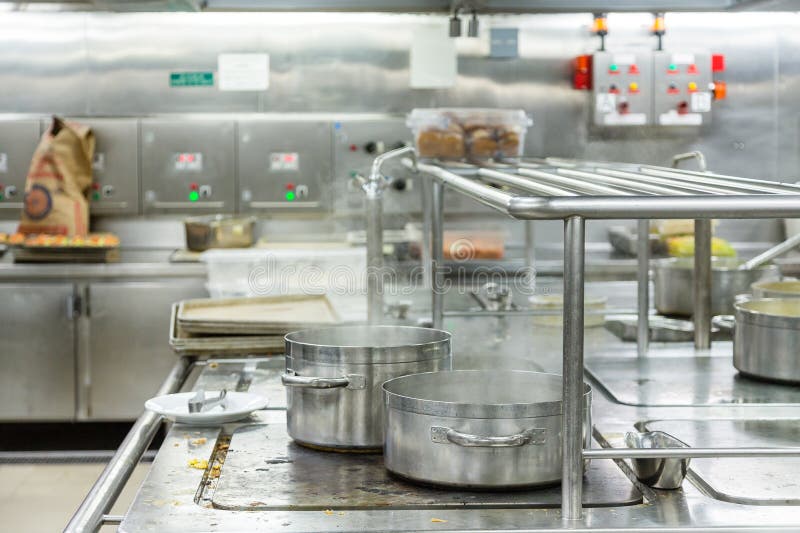 Pots Boiling in Commercial Kitchen Stock Image Image of food, prep