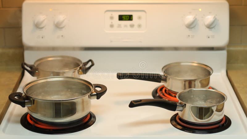 Pot Boiling Water On Stove Rapid Stock Footage Video (100% Royalty-free)  1967887