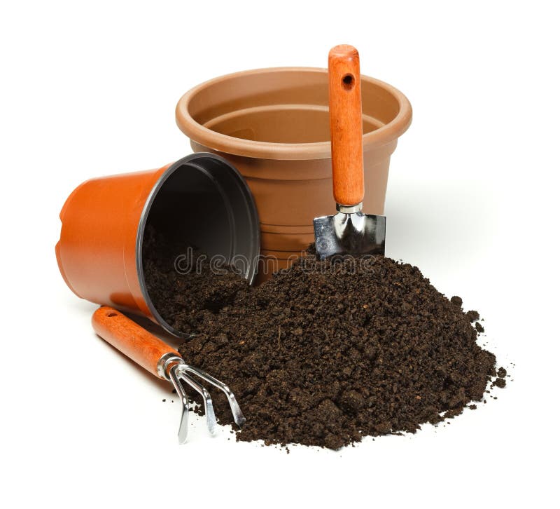 Pots, Gardening Tools And Dirt Stock Photo Image of soil, spring