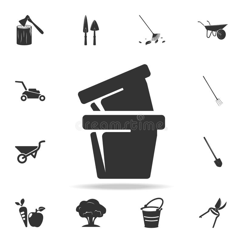 pots pour l'icône d'usines Ensemble détaillé d'outils de jardin et d'icônes d'agriculture Conception graphique de qualité de la m illustration stock pots pour l'icône d'usines Ensemble détaillé d'outils de jardin et d'icônes d'agriculture Conception graphique de qualité de la m illustration stock