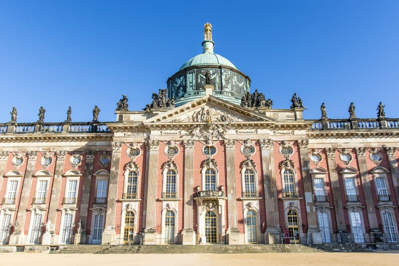Exterior of the New Palace (Neues Palais) in Potsdam Germany Stock