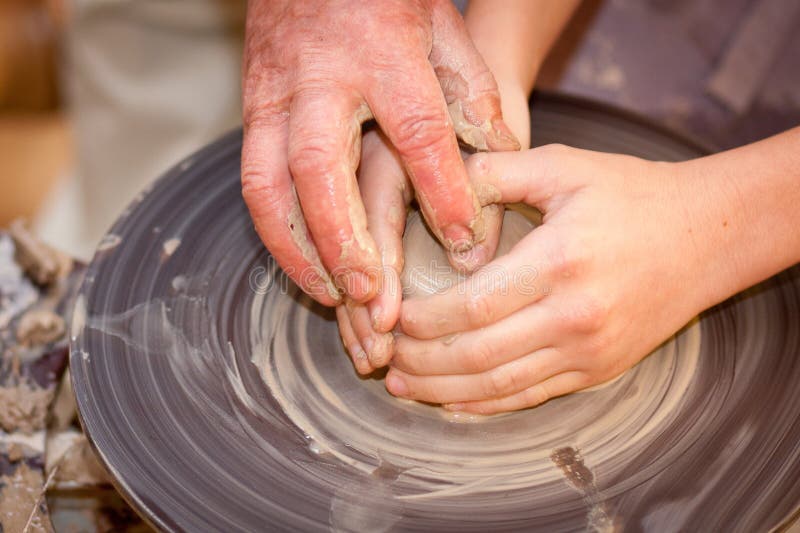 Potter on the Potters Wheel Stock Image Image of artistic, finger