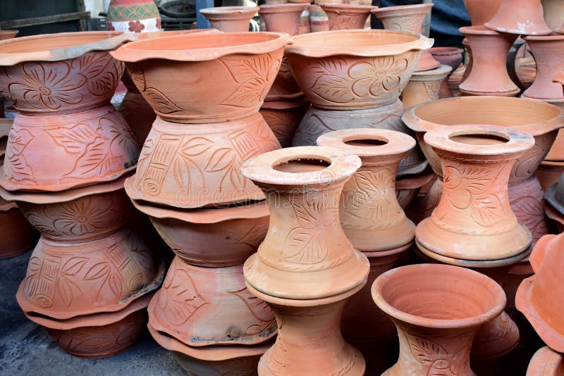 Potteries At Pottery Factory. Stock Photo Image of asia, design