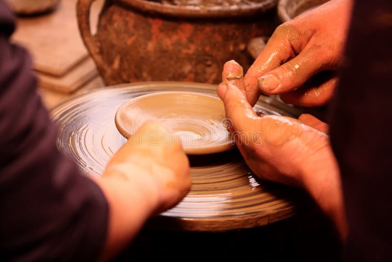 Potters working stock image. Image of making, greenware 13443459