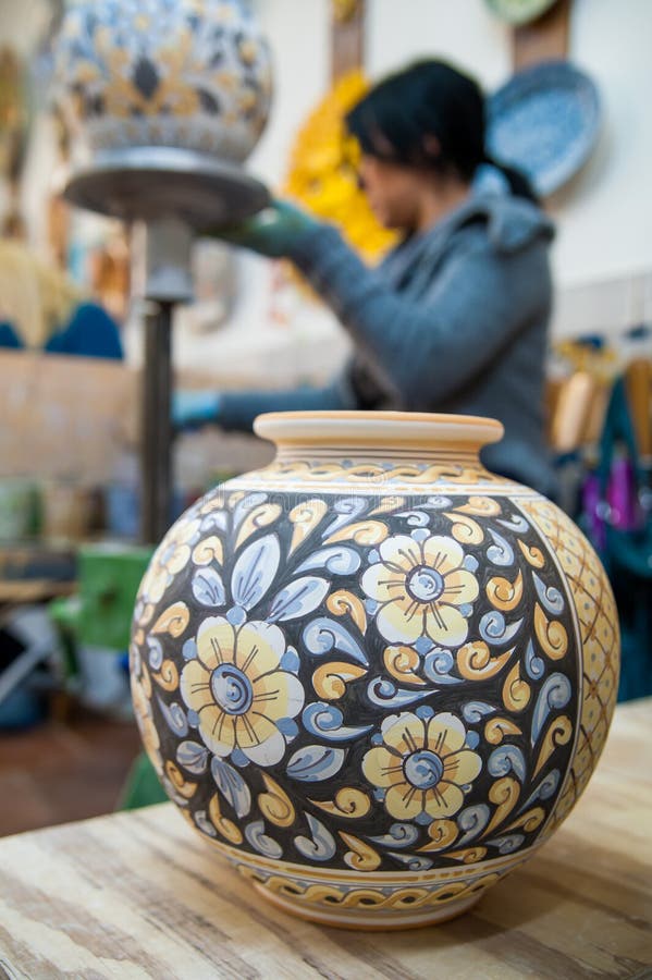 Pottery decorating stock image. Image of caltagirone 51489305