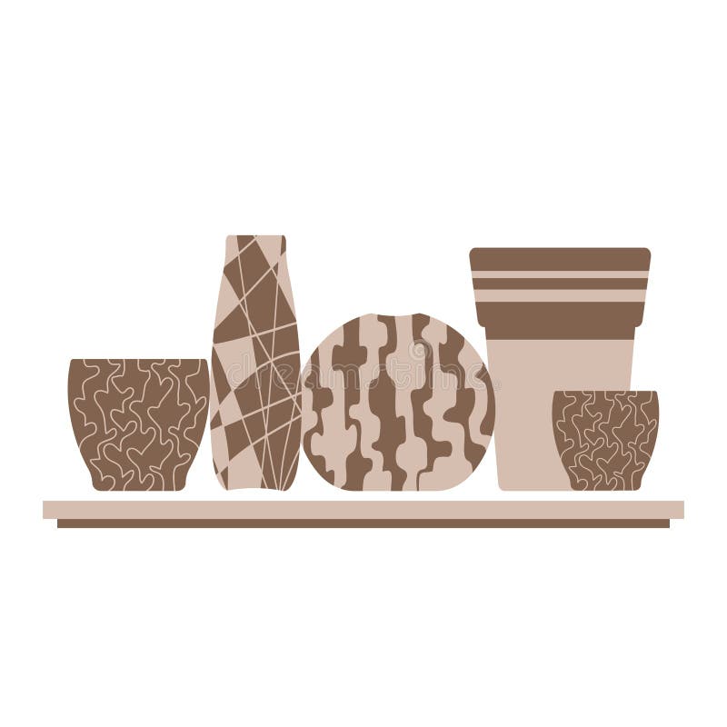 Pottery Hobby. Handmade Ceramic Vases. the Shelves in the Shops, Art Studios, Interior Design