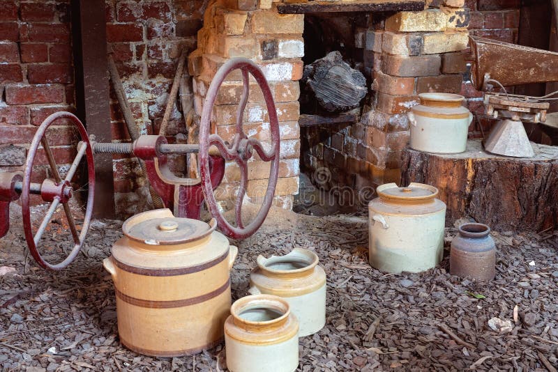 Pottery Pieces beside Old Kiln Stock Photo Image of australian