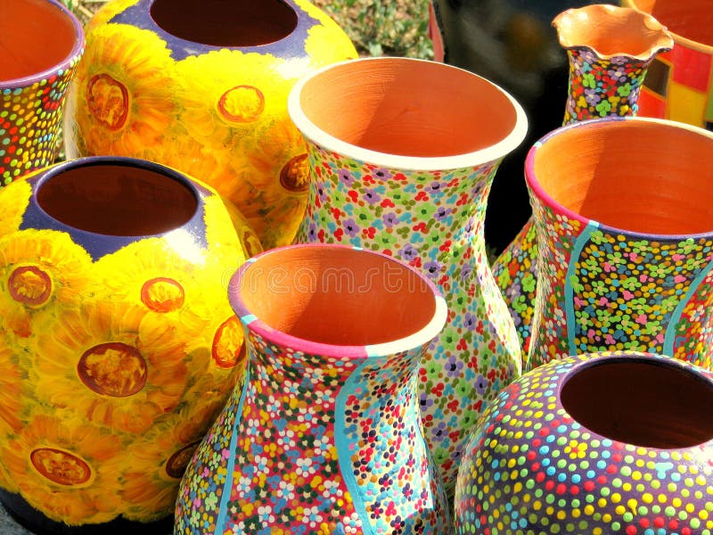 Pottery for sale stock image. Image of colourful, colours 43463767