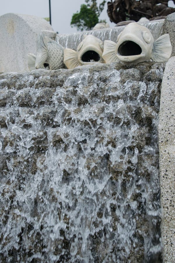 Pottery shape fish made for fountain royalty free stock images