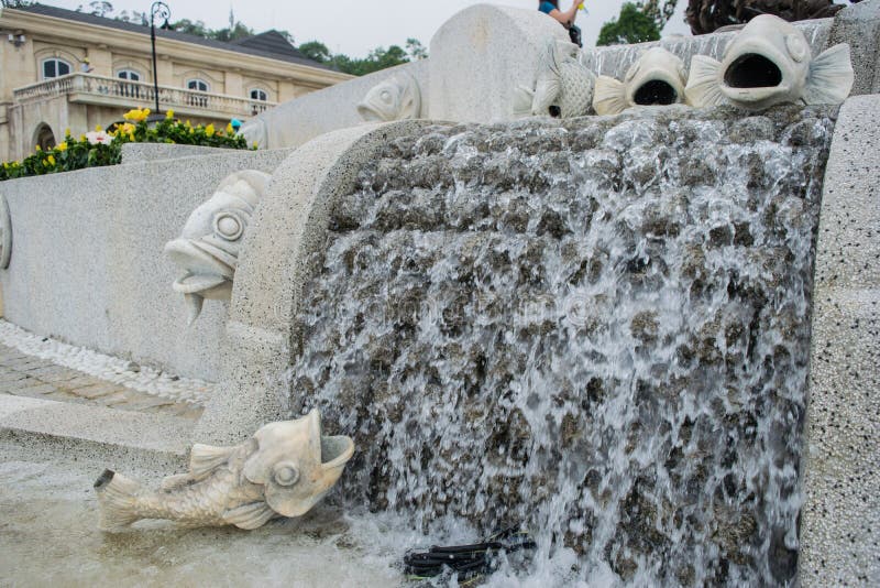 Pottery shape fish made for fountain royalty free stock photo