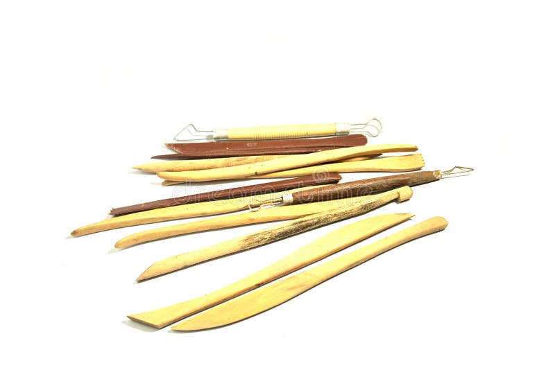 Pottery tools isolated on white background royalty free stock photography Pottery tools isolated on white background royalty free stock photography