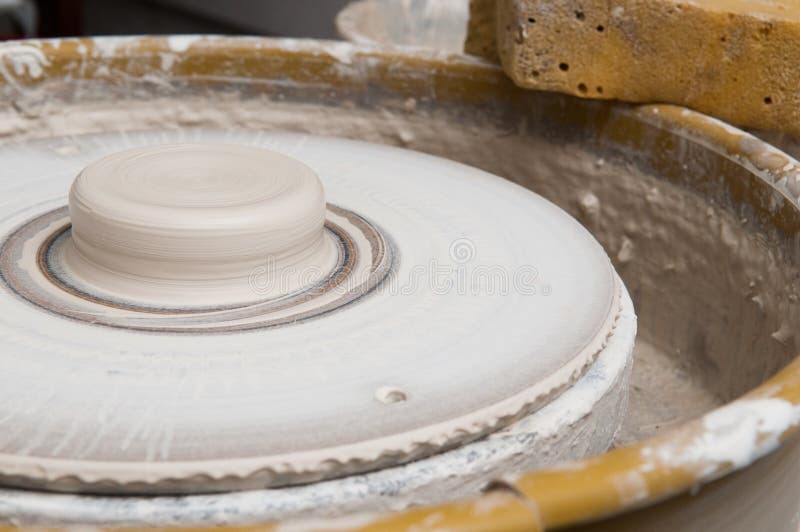 Pottery Wheel in the Studio Making Ceramic Products Stock Photo Image