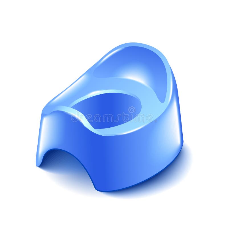 Potty del bebé azul aislado en el vector blanco ilustración del vector Potty del bebé azul aislado en el vector blanco ilustración del vector