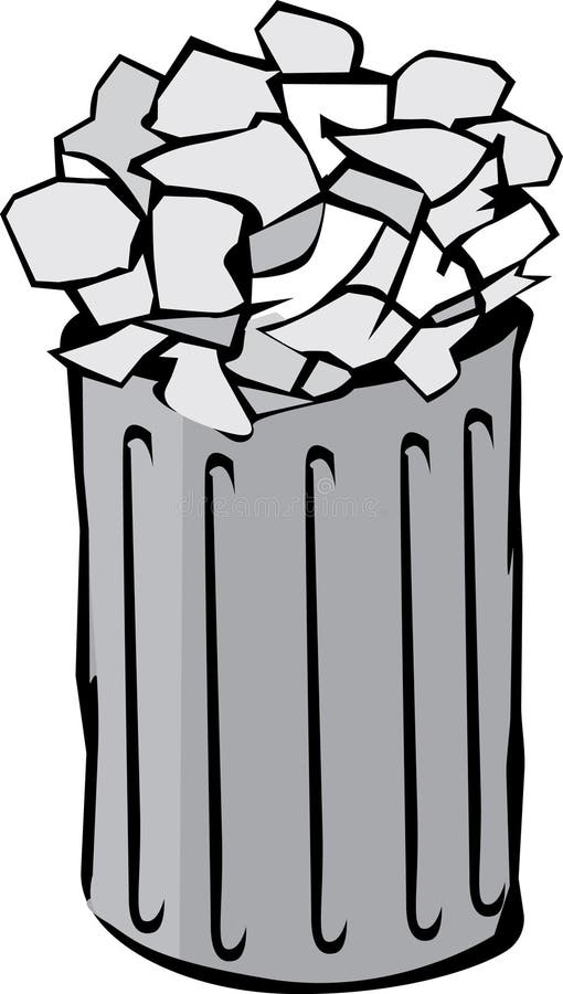 poubelle noire, illustration, vecteur sur fond blanc. 13575112 Art