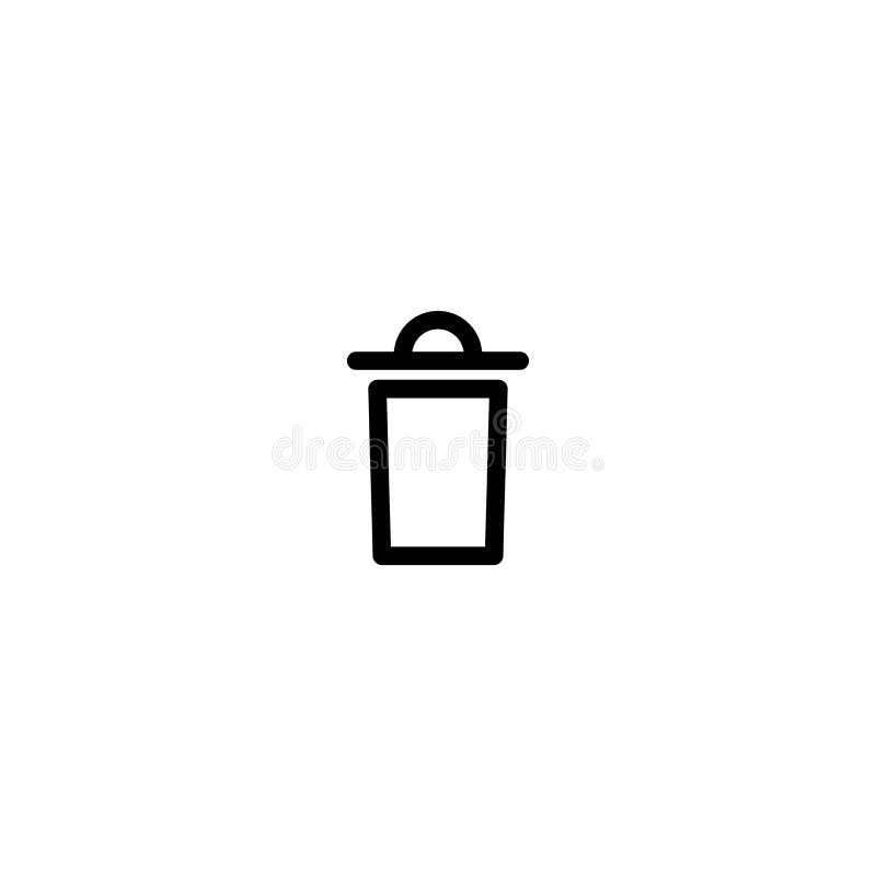 Poubelle de déchets, poubelle, ligne icône de corbeille à papiers Propre, bouton de suppression perte illustration libre de droits Poubelle de déchets, poubelle, ligne icône de corbeille à papiers Propre, bouton de suppression perte illustration libre de droits