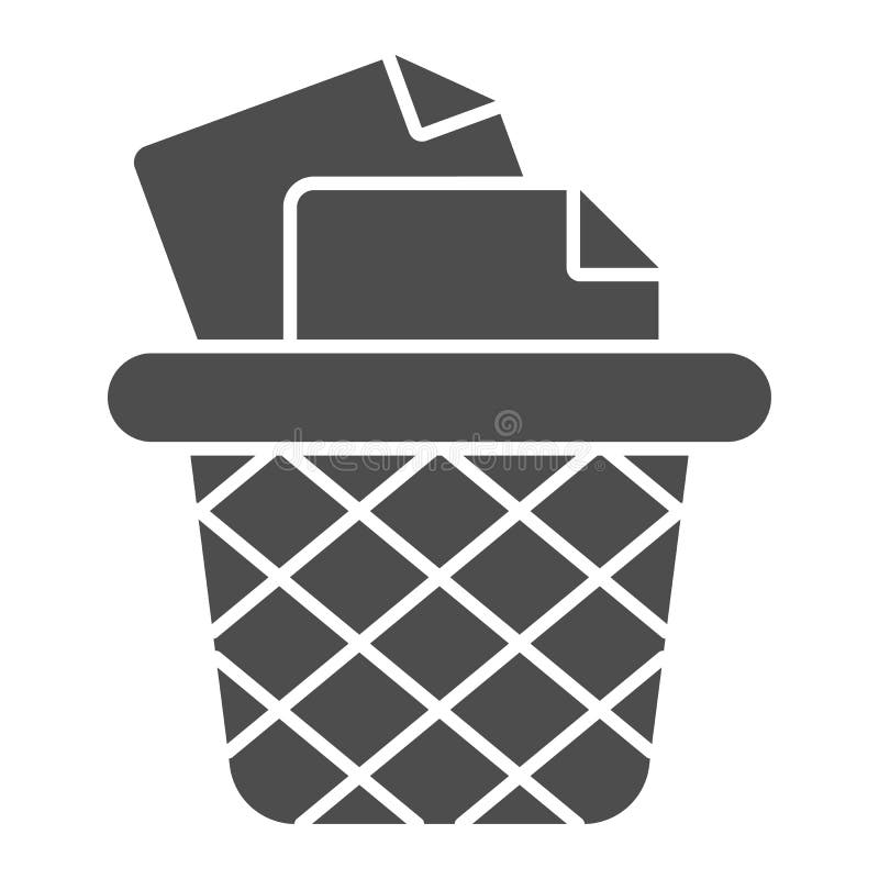 Poubelle pour l'icône solide de papiers Illustration de vecteur de poubelle de bureau d'isolement sur le blanc Style de glyph de illustration stock Poubelle pour l'icône solide de papiers Illustration de vecteur de poubelle de bureau d'isolement sur le blanc Style de glyph de illustration stock