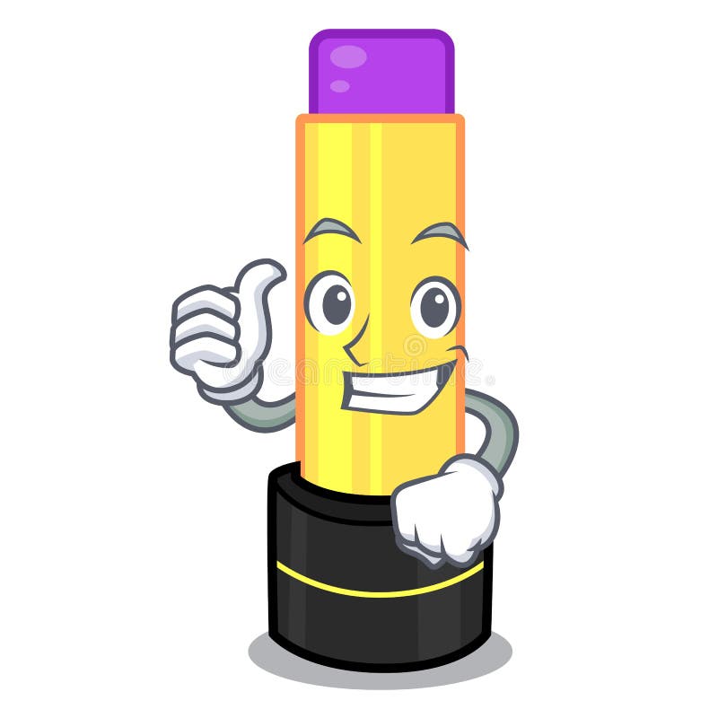 Pouces vers le haut de baume à lèvres au-dessus de coiffeuse de mascotte illustration de vecteur Pouces vers le haut de baume à lèvres au-dessus de coiffeuse de mascotte illustration de vecteur