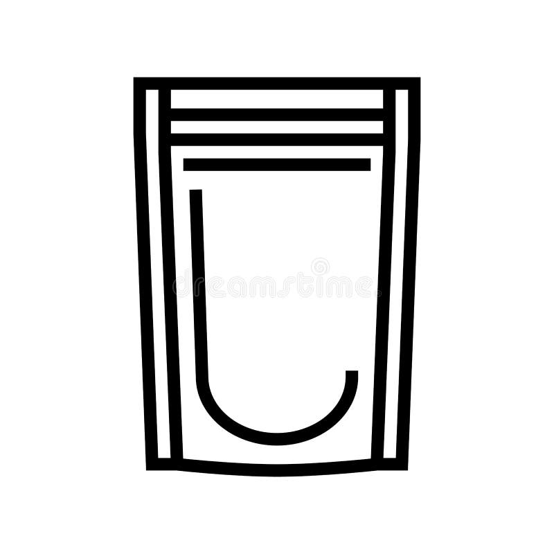 pouch plastic line icon vector illustration