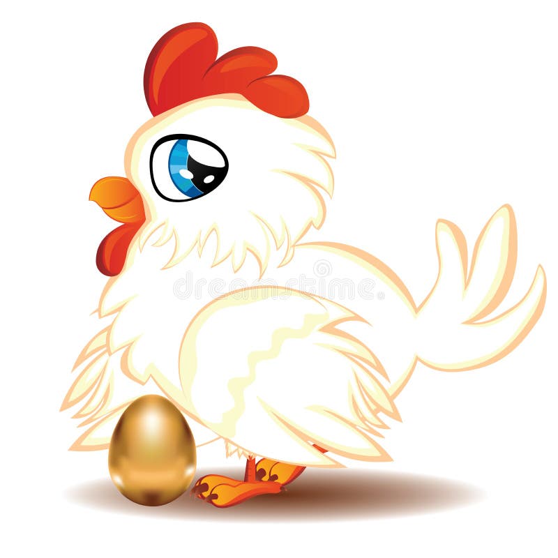 La Poule Aux Oeufs D'or Dessin Facile Poule avec l'oeuf d'or illustration de vecteur. Illustration du pâques