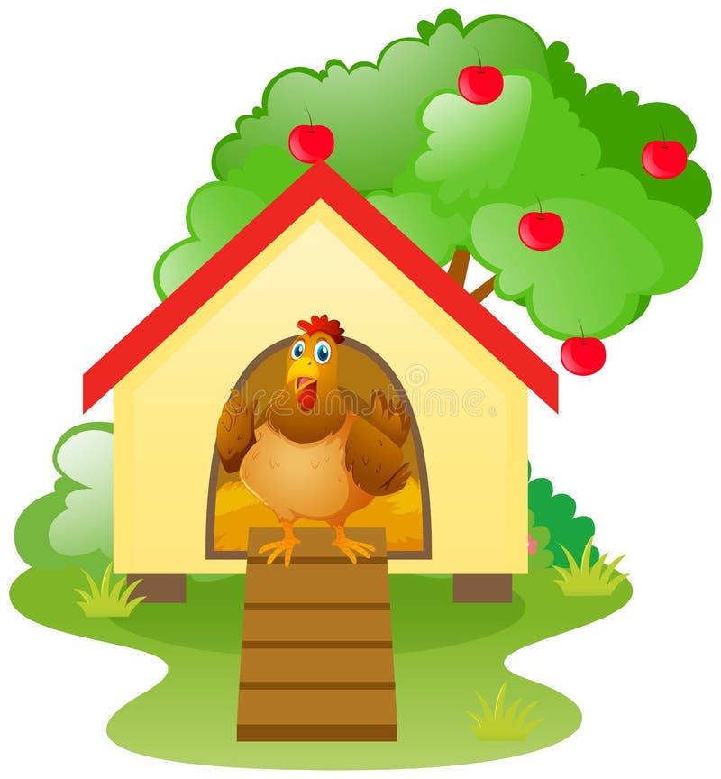 Poulet dans la cage de poulet illustration stock Poulet dans la cage de poulet illustration stock