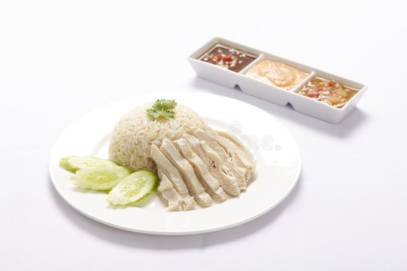 Poulet de vapeur avec du riz images libres de droits Poulet de vapeur avec du riz images libres de droits