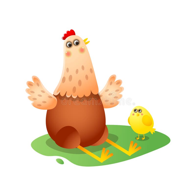 Poulet jouant, disant des contes de fées, montrant quelque chose à peu d'accrochage jaune illustration stock Poulet jouant, disant des contes de fées, montrant quelque chose à peu d'accrochage jaune illustration stock