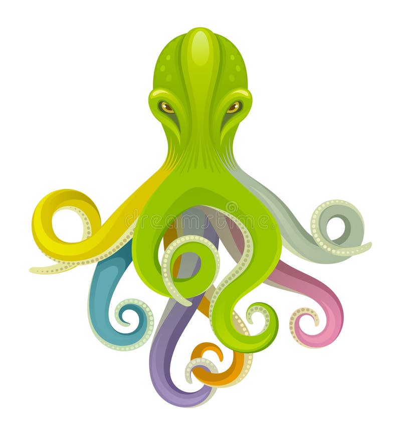 Colorful octopus on a white background. Colorful octopus on a white background