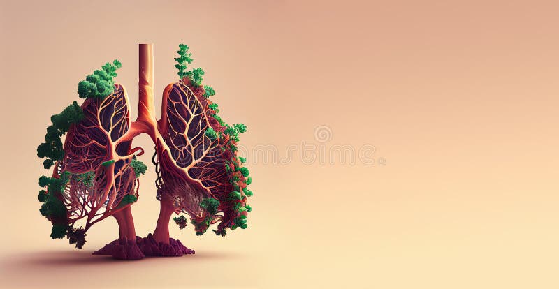 Poumon vert dans les arbres de la forêt pour respirer fraîchement sain l'air concept se connecter à l'air naturel génératif