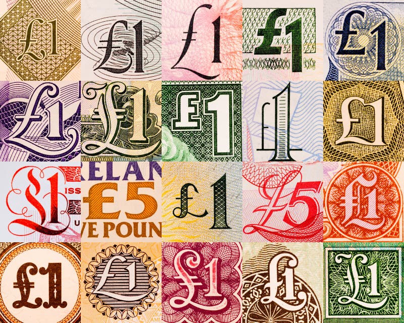 Pound symbols from all over the world (currency crops), collage, 20 mpixels