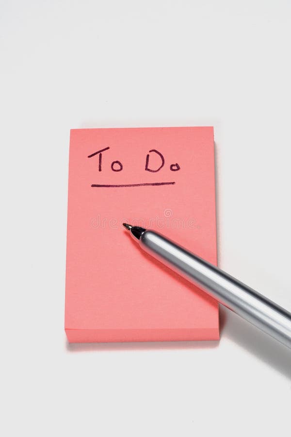 Pour faire la liste et la note collante photos libres de droits