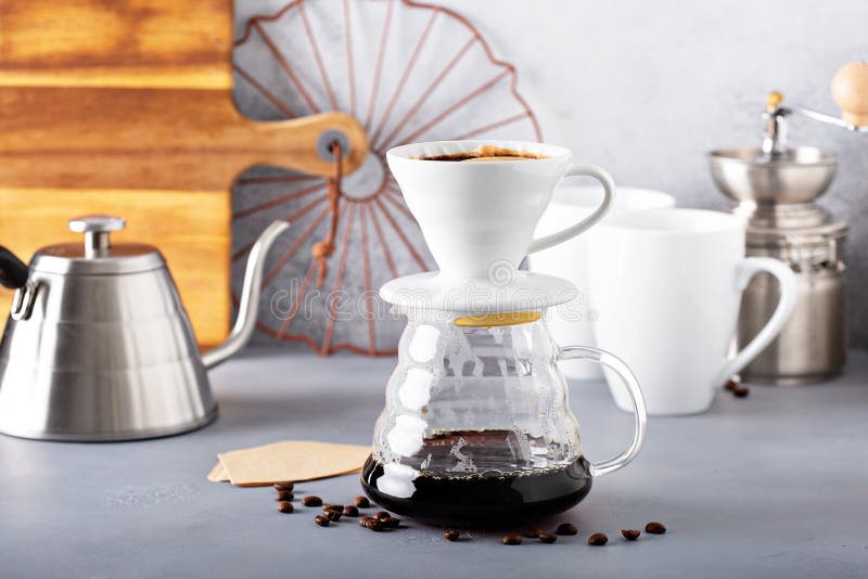 Pour over coffee being made royalty free stock photos