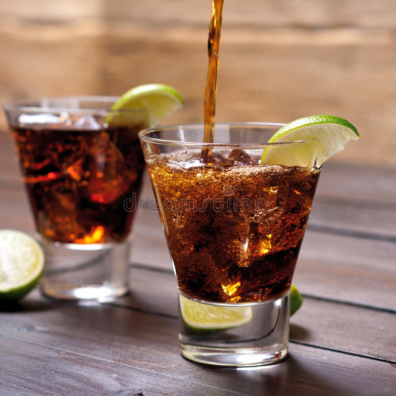 Pour the Rum and Cola Cuba Libre Stock Photo Image of drunk, brown